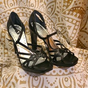 BCBG Girl Black Heels Sz 7 1/2 - worn once, great condition, no box